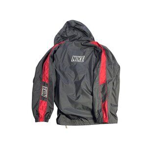 Nike Mens Black & Red Vintage Windbreaker Jacket With Hood XL